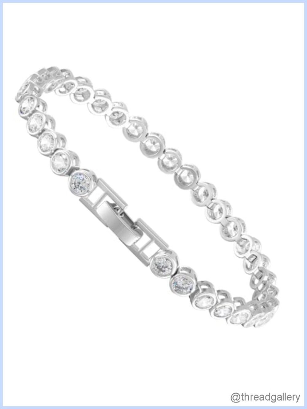 Kose 18K Gold/White Gold Plated Tennis Bracelet 4MM CZ Bracelet 7.5 Inches